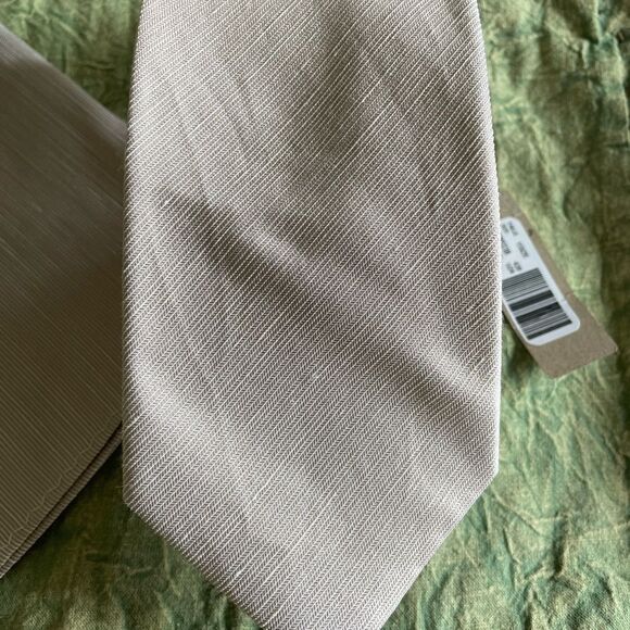 🇨🇦NWT Silk/Linen tie and matching pocket square - Picture 4 of 7